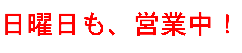 日曜日も、営業中！